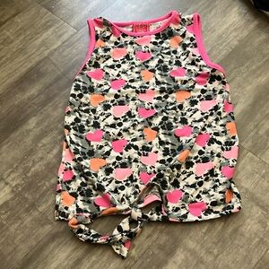 Girls' Pink and Orange Heart Tank Top